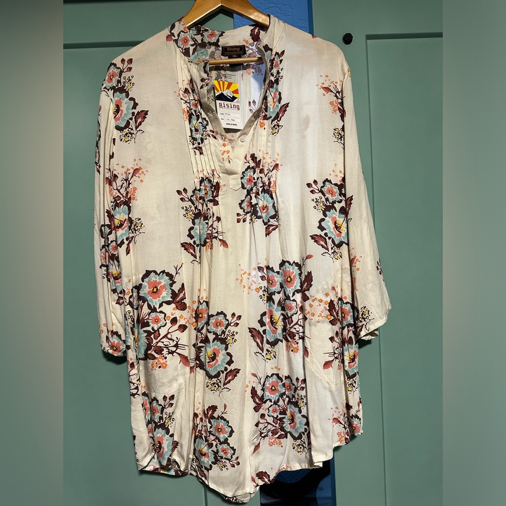 Hand Crafted Lightweight floral blouse
